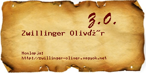Zwillinger Olivér névjegykártya